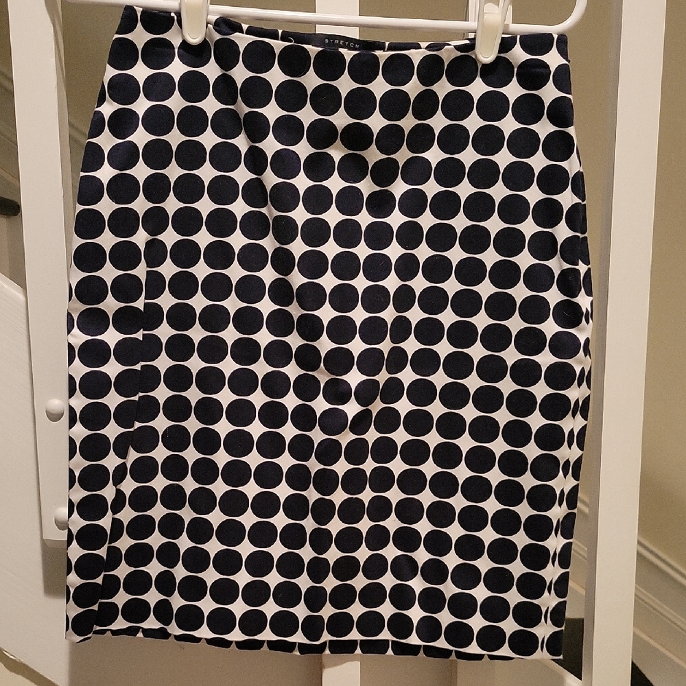 Anne Klein Black and White Polka Dot Pencil Skirt